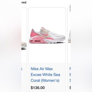 Nike Airmax Excee Coral Sneakers - Free shipping!